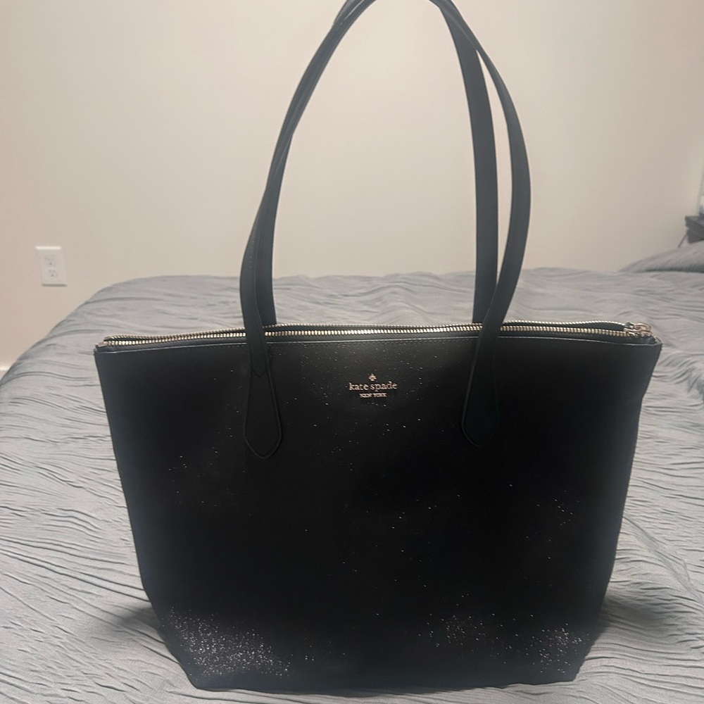 Kate Spade Black Glitter Tote